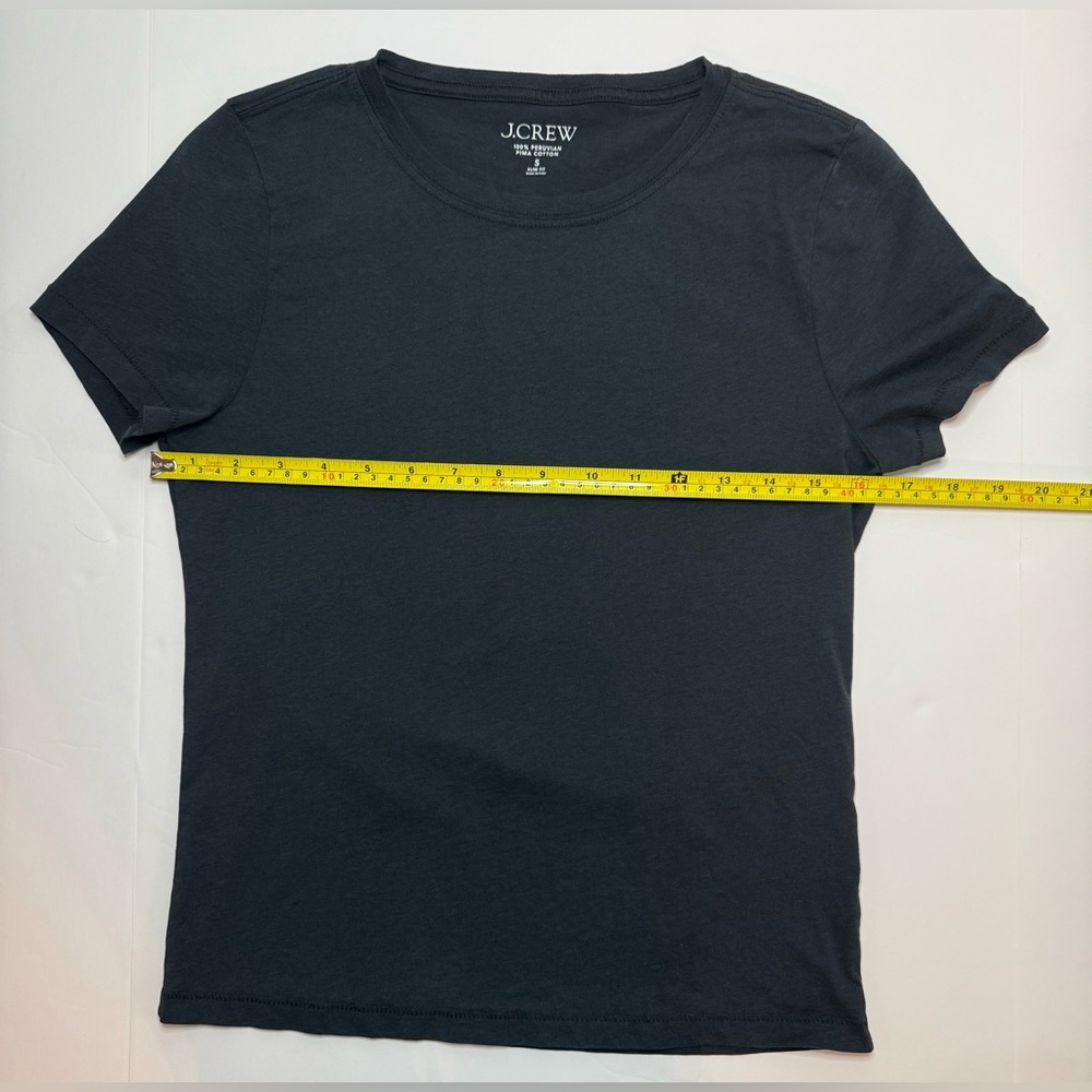 J. Crew Pima Cotton Slim-Fit T-shirt Short Sleeve Black Size S - Picture 5 of 6